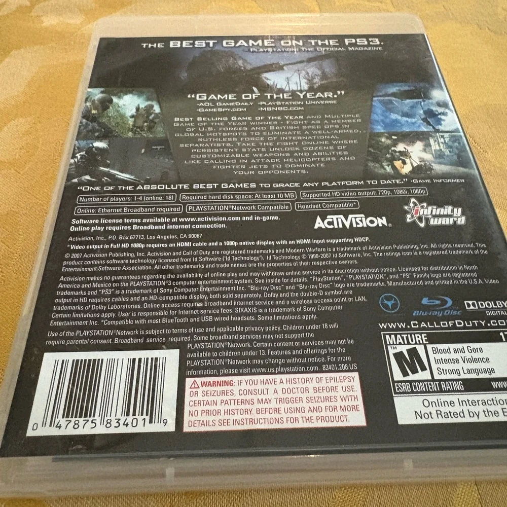 Sony Call of Duty Video Game for PlayStation 3